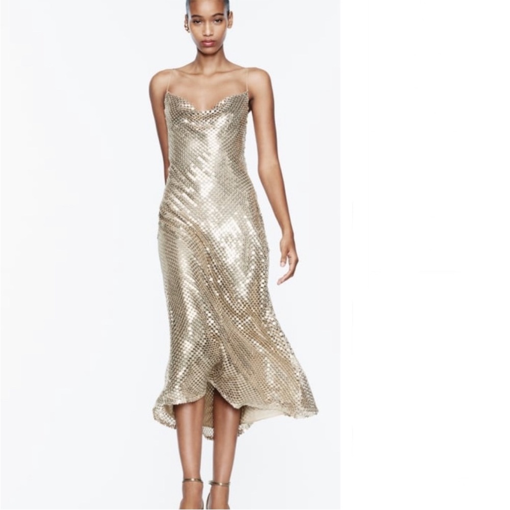 Zara MESH SLIP DRESS - Picture 11 of 15